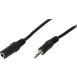 LogiLink Audiokabel, stecker - Kupplung, 5 m, schwarz