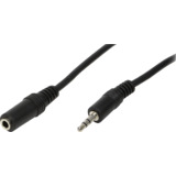 LogiLink Audiokabel, stecker - Kupplung, 10 m, schwarz