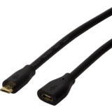 LogiLink micro USB 2.0 Verlngerungskabel, 0,5 m, schwarz