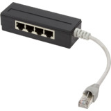 LogiLink RJ45-Splitter, 4-fach, Farbe: schwarz, geschirmt