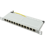 LogiLink 10" patch Panel Kat.6A, 12 Ports, lichtgrau, 0,5 HE