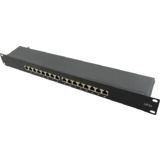 LogiLink 19" patch Panel Kat.6A, 16 Ports, schwarz, 1 HE