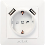 LogiLink Unterputz-Steckdose, 2x usb-a Kupplung, wei