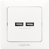 LogiLink USB-Unterputzdose, 2-fach, weiß