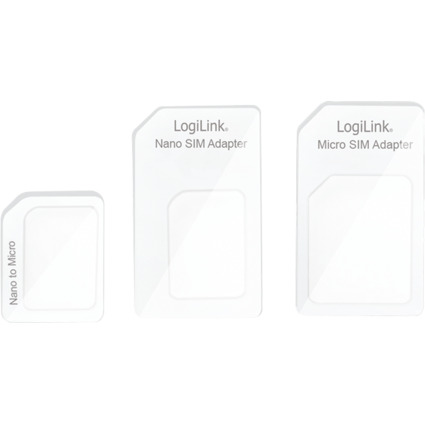 LogiLink SIM-Karten-Adapter-Set, Nano / Micro / Standard SIM