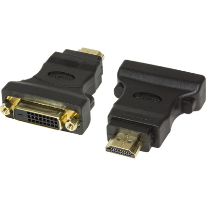 LogiLink HDMI Stecker - DVI-D 24+1 Kupplung Adapter, schwarz