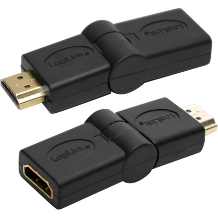 LogiLink Adapter, HDMI Kupplung - HDMI Stecker, 180 Grad