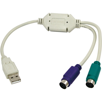 LogiLink USB 1.1 - 2 x PS/2 Adapterkabel, Lnge: 0,20 m