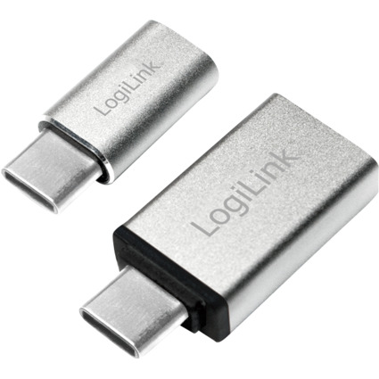 LogiLink USB-C Adapter-Set, 2-teilig, silber