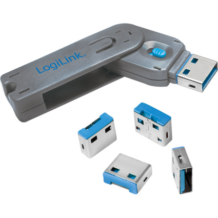 LogiLink USB Sicherheitsschloss, 1 Schlssel / 4 Schlsser