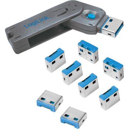 LogiLink USB Sicherheitsschloss, 1 Schlssel / 8 Schlsser