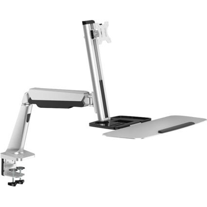 LogiLink Sitz-Steh Arbeitsplatz, für 1 Monitor, silber