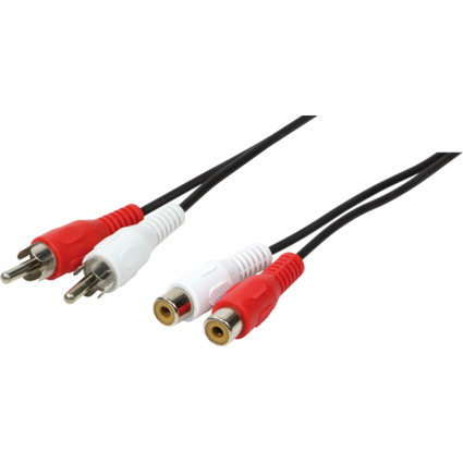 LogiLink Audiokabel, 2x Cinchstecker - 2x Cinchkupplung, 5 m