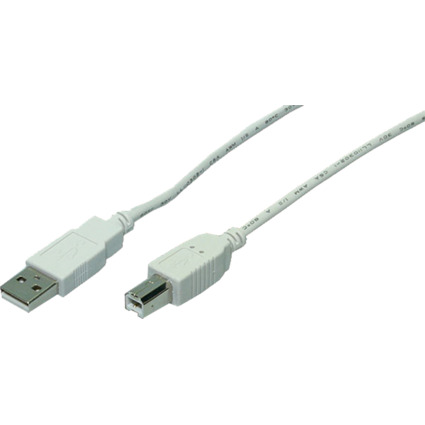 LogiLink USB 2.0 Kabel, USB-A - USB-B Stecker, 3,0 m, grau