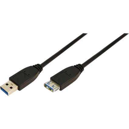 LogiLink USB 3.0 Verlngerungskabel, schwarz, 3,0 m