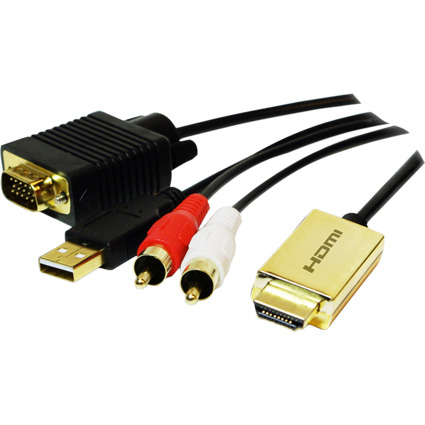 LogiLink HDMI auf VGA/Audio Konverter, 2,0 m, schwarz