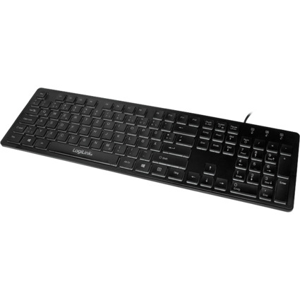 LogiLink Beleuchtete Tastatur, kabelgebunden, schwarz