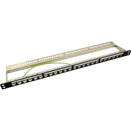 LogiLink Patch Panel Kat.6A, 24 Port, schwarz (RAL 9005)