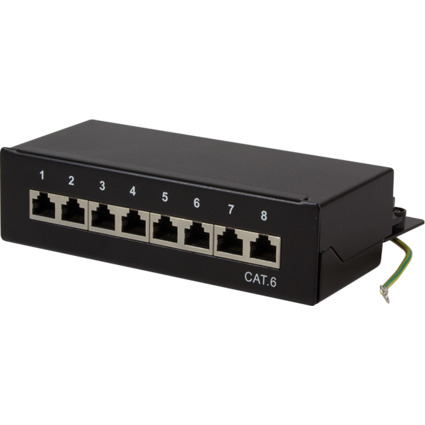 LogiLink Desktop Patch Panel Kat.6,geschirmt, 8 Port,schwarz