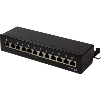 LogiLink Desktop Patch Panel Kat. 6A, 12-Ports, schwarz