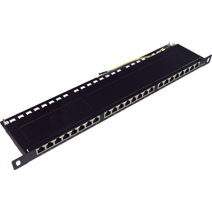 LogiLink 19" Patch Panel Kat.6, 24-Ports, schwarz, 0,5 HE