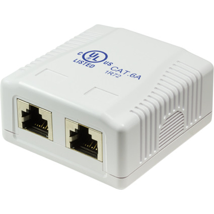 LogiLink Anschlussdose Kat.6A mit Aufputzbox, 2x RJ45, STP