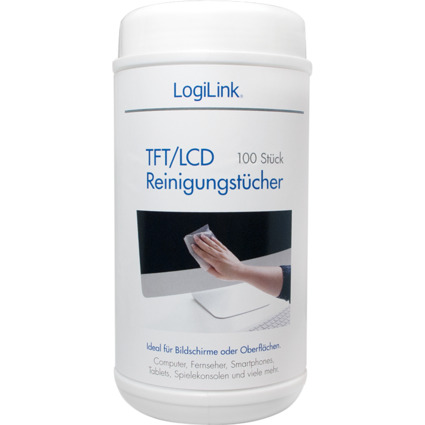 LogiLink TFT/LCD/Plasma Reinigungstcher, 100er Spenderdose