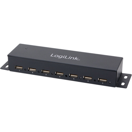 LogiLink USB 2.0 Hub fr Wandmontage, 7 Port, Metallgehuse