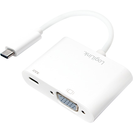 LogiLink USB-C - VGA Ladeadapter, wei