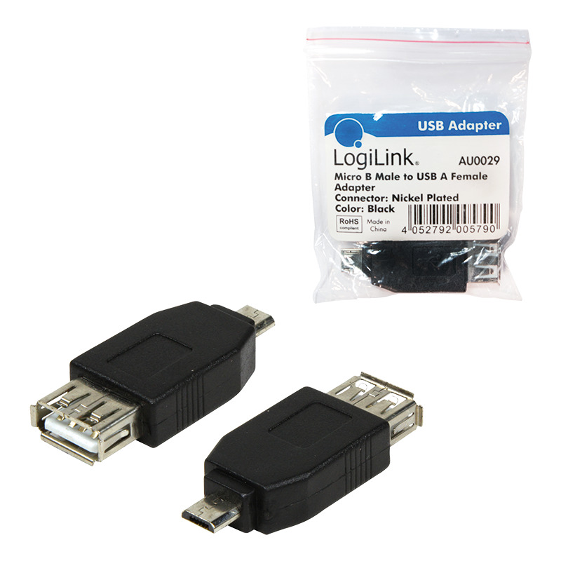 LogiLink USB 2.0 Adapter, Micro USB Stecker - USB Kupplung AU0029 bei   günstig kaufen