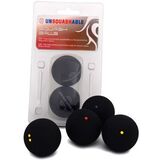 UNSQUASHABLE Squashball, schwarz, extra langsam, 2er Blister