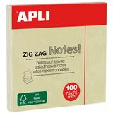 APLI haftnotizen "ZIG zag Notes!", 75 x 75 mm, gelb