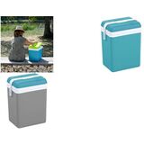 EDA Kühlbox, Kunststoff, 15 Liter, grau / lagunenblau