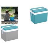 EDA Kühlbox, Kunststoff, 35 Liter, grau / lagunenblau