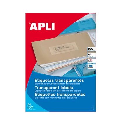 APLI Wetterfeste Etiketten, 70 x 37 mm, transparent