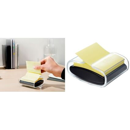 Post-it Z-Notes Spender, schwarz/transparent, bestckt