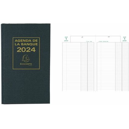EXACOMPTA Buchkalender Banquier large 2024, schwarz