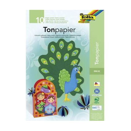 folia Tonpapierblock, DIN A4, 130 g/qm, 20 Blatt