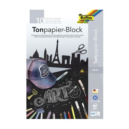 folia Tonpapierblock, DIN A3, 130 g/qm, schwarz