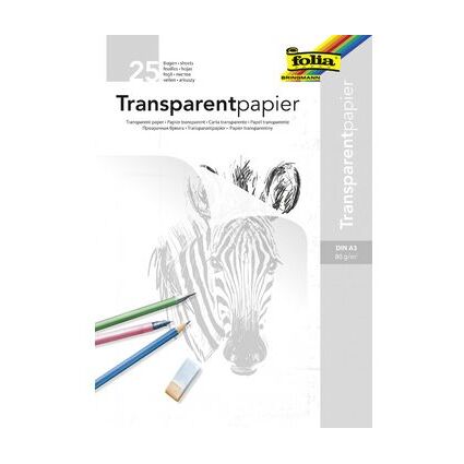 folia Transparentpapier-Block, DIN A4, 80 g/qm, 25 Blatt