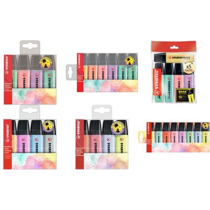 STABILO Textmarker BOSS ORIGINAL PASTEL, 5er Ecopack