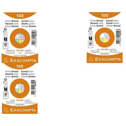 EXACOMPTA Karteikarten, DIN A7, liniert, gelb