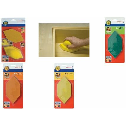 DRONCO Nachfüllpack für Sechseck-Handschleifer Korn 120 6 Blätter