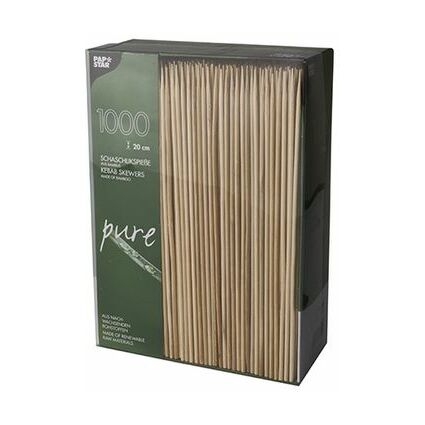 PAPSTAR Schaschlikspiee "pure", aus Bambus, Lnge: 200 mm