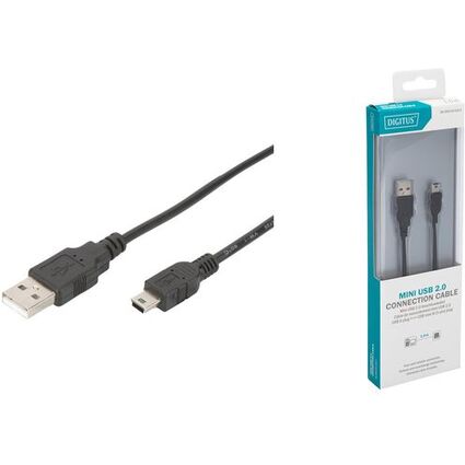 DIGITUS USB 2.0 Anschlusskabel, USB-A - Mini USB-B, 1,8 m