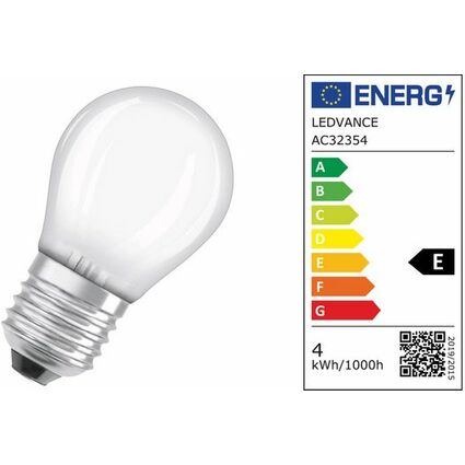 LEDVANCE LED-Lampe CLASSIC P, 4 Watt, E27, matt