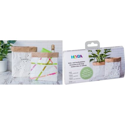 HEYDA Papier Dekobeutel/Geschenktte, wei / natur, klein