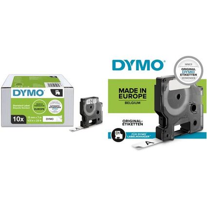 DYMO D1 Schriftbandkassette schwarz/wei, 19 mm x 7 m, 10er