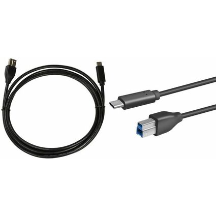 LogiLink USB 3.2 Kabel, USB-C - USB-B Stecker, 2,0 m,schwarz