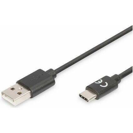 DIGITUS USB 2.0 Anschlusskabel, USB-C - USB-A Stecker, 3,0 m